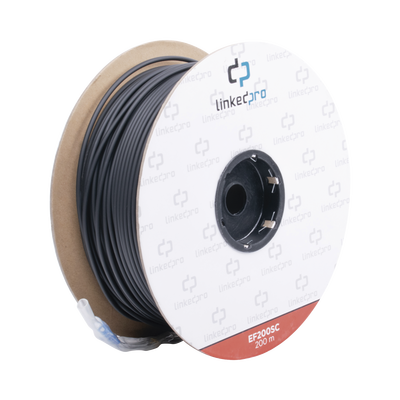 ef-200-sc Carrete de Fibra Óptica Monomodo con Conectores SC-SC Duplex, Reforzada con Kevlar, de 200 Metros (656.17 Pies), Para Instalaciones Subterráneas por Tubería