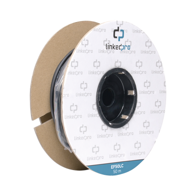 ef-50-lc Carrete de Fibra Óptica Monomodo con Conectores LC-LC Duplex, Reforzada con Kevlar, de 50 Metros (164.04 Pies), Para Instalaciones Subterráneas por Tubería