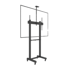 Montaje de Piso Móvil para Pantallas de  65 in a 100 in | vesa 100 x 100 hasta 1000 x 600 | carga maxima soportada 120kg| Fabricado en aluminio y acero
