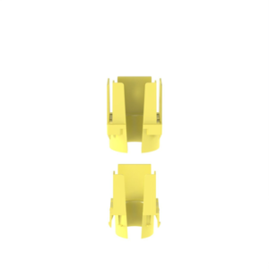 fidt2x2lyl Tapa con 1 Salida a Tubo Corrugado de 1.5in (38mm), Para uso con Canaletas 2X2 FiberRunner™, Color Amarillo