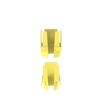 fidt2x2lyl Tapa con 1 Salida a Tubo Corrugado de 1.5in (38mm), Para uso con Canaletas 2X2 FiberRunner™, Color Amarillo
