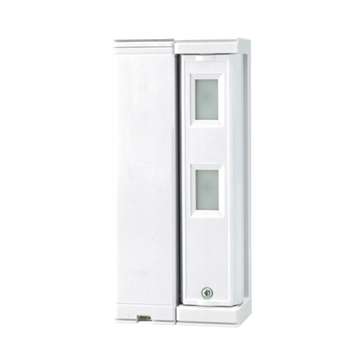 ftn-r Sensor de Movimiento / Tipo Cortina / Ajuste de detección 2m o 5m / 100% Exterior / Inalambrico (Alimentación)/Compatible con cualquier panel de alarma / Proteja fachadas, puertas, ventanas, balcones y mas!