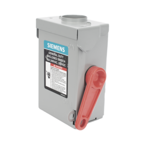 Interruptor de Seguridad GNF221RA, 240Vca, 2 polos, 30 Amp, sin portafusibles, Nema 3R.