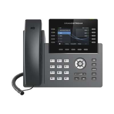 grp-2615 Teléfono IP Wi-Fi, Grado Operador, 10 líneas SIP con 5 cuentas, pantalla a color 4.3", puertos Gigabit, Bluetooth, PoE, codec Opus, IPV4/IPV6 con gestión en la nube GDMS