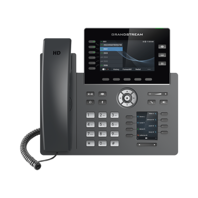 grp-2616 Teléfono IP Wi-Fi, Grado Operador, 6 líneas SIP con 6 cuentas, pantalla a color 4.3", puertos Gigabit, Bluetooth, PoE, codec Opus, IPV4/IPV6 con gestión en la nube GDMS