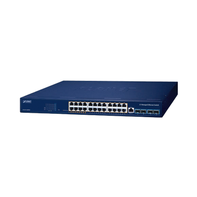 gs-6311-24hp4x Switch PoE Administrable Capa 3, 24 Puertos Gigabit, Hasta 480 W, 8 Puertos 802.3bt, 16 Puertos 802.3at, 4 Puertos SFP 10G