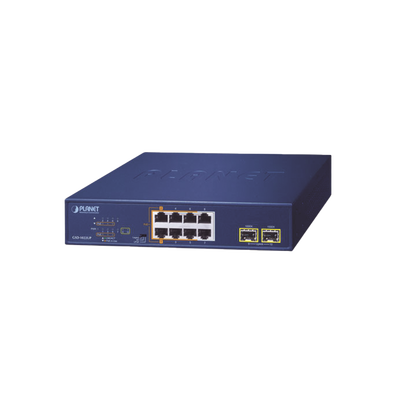 gsd-1022up Switch PoE No Administrable de Escritorio, 2 Puertos Gigabit 802.3bt, 4 Puertos Gigabit 802.3at, 2 Puertos 10/100/1000, 2 Puertos SFP Gigabit.