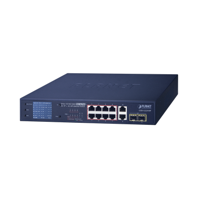 gsd-1222vhp Switch No Administrable 8 Puertos Gigabit con Modo Extender a 250 m, 2 Puertos Uplink 10/100/1000 Mbps, 2 Puertos SFP