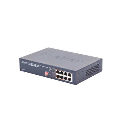 gsd-804p Switch PoE no Administrable, 8 Puertos 10/100/1000 Mbps con 4 Puertos PoE 802.3af/at, Modo Extender Hasta 250 mts