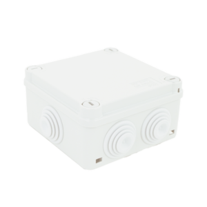 gw-44-024 Caja Estanca de PVC Para Derivación y Conexión, 6 Entradas, Tapa con Tornillo de 1/4" de Vuelta, 100x100x50 mm (Área Interna), Uso Exterior IP55, Material que no Propaga el Fuego y Libre de Hálogenos