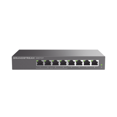 gwn7701p Switch PoE+ Gigabit No Administrable / 8 puertos 10/100/1000 Mbps / 4 puertos PoE+ / hasta 60W