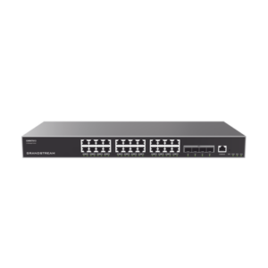 gwn7813 Switch Capa 3 Administrable / 24 puertos 10/100/1000 Mbps + 4 Puertos SFP+ de 10 Gigabits / Compatible con GWN Cloud.