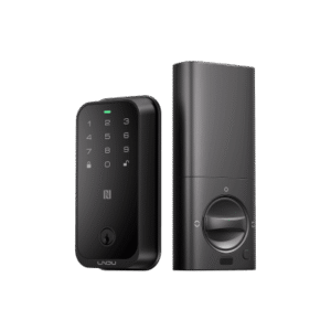 hk01w Cerradura Inteligente con Huella Digital LNDU HK01W / WiFi Integrado / Compatible Apple HomeKit / Teclado Táctil / 8 Baterías AA / Escaneo iPhone-Apple Watch-Fob / Bloqueo Manual y Automático / Exterior IP54