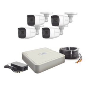 hl1080psc (MICRÓFONO Integrado) Kit TurboHD 1080p Lite / DVR 4 canales / Audio por Coaxitron / 4 Cámaras Bala de Policarbonato con Micrófono Integrado