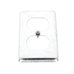 hub-864 Tapa Metálica 4"X2"/ Para tomacorriente Duplex.