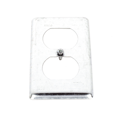 hub-864 Tapa Metálica 4"X2"/ Para tomacorriente Duplex.