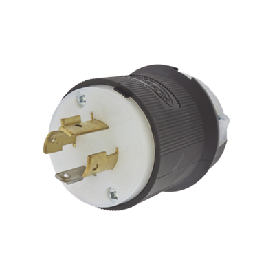 hub-hbl-2411 Clavija con Bloqueo de Media Vuelta Industrial 20 A 125/250 V CA / 3 Polos 4 Hilos / Nema L14-20P.