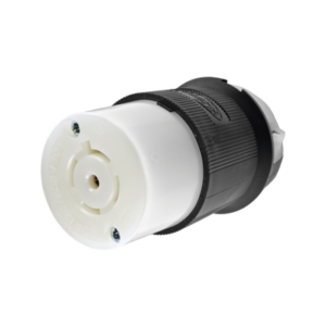 hub-hbl-2513 Conector Industrial con Bloqueo de Media Vuelta / 20 A 120/208 V CA / 4 Polos 5 Hilos / Color Blanco y Negro / Nema L21-20R/ Grado Industrial.
