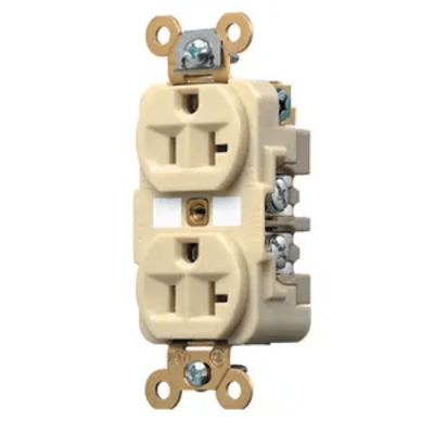 hub-hbl5362i Contacto Dúplex 20 A 125 V / 2 Polos 3 Hilos / Color Marfil /Nema 5-20R /Grado Industrial.