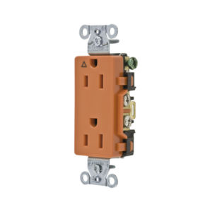 hub-ig15dr Contacto Dúplex Conexión a Tierra Aislada/ 15A 125V/ 2 polos 3 Hilos/ Nema 5-15R /Grado Comercial Decorativo/ Color Naranja.