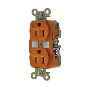 hub-ig5262 Contacto Dúplex Conexión a Tierra Aislada 15A 125V/ 2 Polos 3 Hilos/ Color Naranja/ Nema 5-15R/ Grado Industrial.