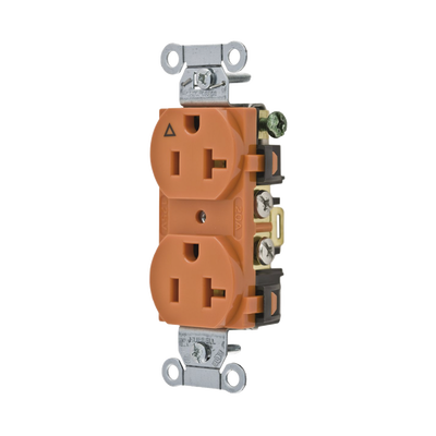 hub-ig5352 Contacto Dúplex Conexión a Tierra Aislada/ 20 A 125 V/ 2 polos 3 Hilos/ Color naranja/ Nema 5- 20R/ Grado Comercial.
