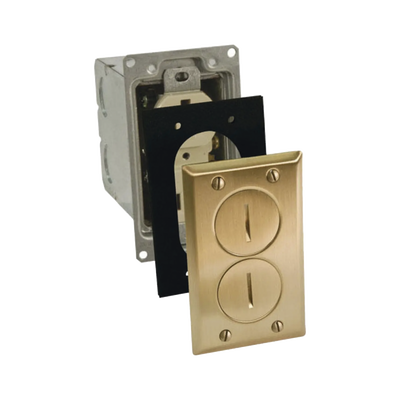 hub-rf6500-br Kit de Caja de Piso con Receptaculo de 15A 125V/ Acabado Latón.