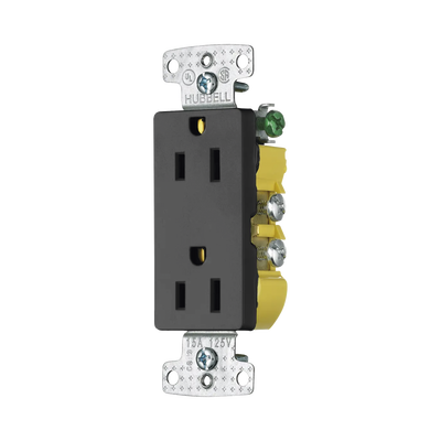 hub-rrd-15bk Contacto Duplex Decorador 15A 125V / 2 Polos 3 Hilos/ Nema5-15R / Color Negro.