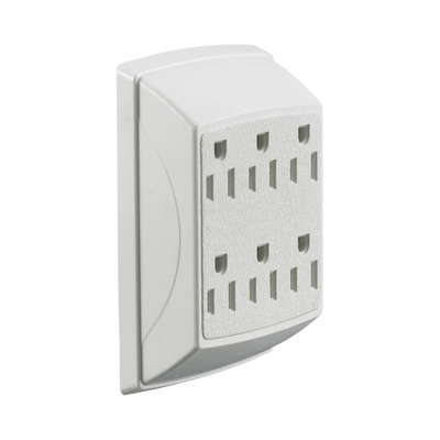 hub-rt-600-w Multicontacto Dúplex con 6 Salidas/ 15 A 125 V CA/ 2 Polos 3 Hilos / Color Blanco.