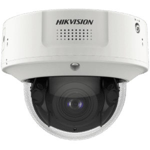 Domo IP 8 Megapixel / Lente Mot. 2.8 a 12 mm /  DARKFIGHTER / WDR 120 dB / IK10 / 30 mts IR / Conteo Facial / Detección Facial / Interior / PoE / Búsqueda por Atributos / Micrófono Integrado / Micro SD