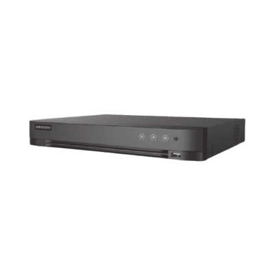 ids-7216hqhi-m1-h-xt DVR 16 Canales TURBOHD + 8 Canales IP / 5 Megapixel Lite - 3K Lite / Salida Independiente HDMI - VGA / Audio de Dos Vías por Coaxitron / Reconocimiento Facial / ACUSENSE (Evista falsas alarmas) / 1 Bahía de Disco Duro / Salida de Video en Fu