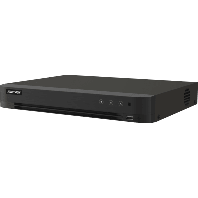 ids-7216huhi-m1-t DVR 16 Canales TURBOHD + 16 Canales IP / 8 Megapixel (4K) / Audio Bidireccional / ACUSENSE / Audio Bidireccional / 1 Bahía de Disco Duro / Salida de Video en Full HD / H.265+