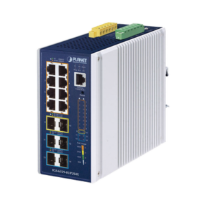 igs-6329-8up2s4x Switch Industrial Capa 3 de 8 Puertos 10/100/1000T PoE 802.3bt, 2 Puertos SFP 1 G/2.5 G, 4 Puertos SFP 10G, Instalación en Pared o Puerto DIN.