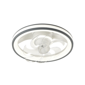 jlv-013 Ventilador de Techo con Luminario LED de 110 V CA 50/60 Hz / 88 W /4500 Lm / 6500 - 4 000 - 2 700 K /3 Tonos de Luz / 500 mm / 6 Velocidades / Dimeable /Color Blanco y Gris.