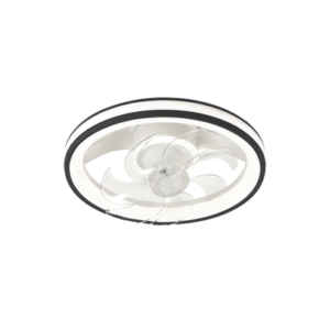 Ventilador de Techo con Luminario LED de  110 V CA 50/60 Hz /  88 W /4500 Lm / 6500 - 4 000 - 2 700 K /3 Tonos de Luz / 501 mm / 6 Velocidades / Dimeable / Color Blanco y Negro.