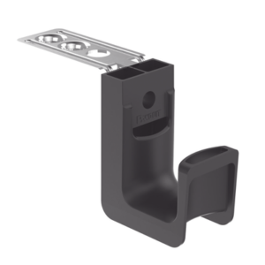 jp75cmb-l20 Sujetador STRONGHOLD tipo J (J-Hook), Con Soporte para Montaje en Techo, Para 8 Cables Cat6, Nylon 6.6, Color Negro, Paquete de 50 Piezas