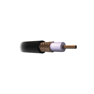 jv44 Cable Coaxial RG11/U, 305 Metros (1000 Pies), Bobina de 305 Metros (1000 Pies) Color Negro, AWG 14 Aislamiento Espumado, Blindaje de Aluminio al 60%, Aplicación Intemperie para Video Vigilancia