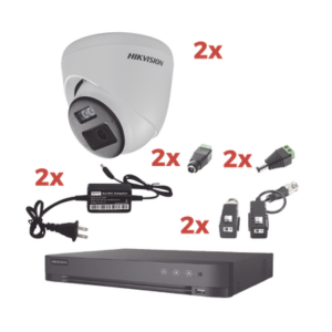 kh-1080p-2e-twa Kit Audio Bidireccional TurboHD 1080p / DVR 4 Canales / 2 Cámaras Eyeball (Exterior) con Bocina y Microfóno Integrado / 2 Fuentes de Poder / Accesorios