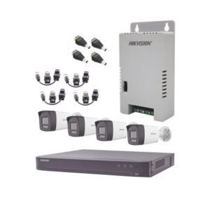 kh-4k-4b-twa Kit Audio Bidireccional TurboHD 4K-3K / DVR 4 Canales 4K / 4 Cámaras Bala (Exterior) con Bocina y Microfóno Integrado 3K / 1 Fuentes de Poder / Accesorios