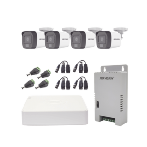 kh1080p4bsfh Kit TURBOHD 1080p / DVR 4 Canales / 4 Cámaras con Micrófono Integrado y 101° Visión / Luz Blanca + IR Visión Nocturna / Transceptores / Conectores / Fuente de Poder Profesional Compacta