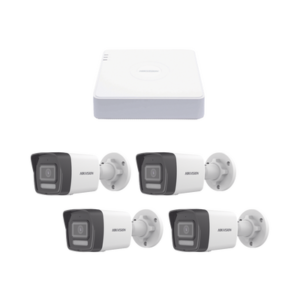 kipcv2m-4b Kit IP 1080p (2 Megapixel) / NVR de 4 Canales con 4 Puertos PoE / 4 Cámaras IP Bala ColorVu Lite y ACUSENSE Lite / Micrófono Integrado