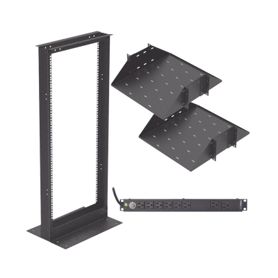 kit-org-24hd Kit de Rack Estándar 19", 24 UR con 2 Charolas y PDU (8 tomas). Ideal para UPS y Servidores tipo Torre.