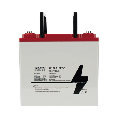 li100a12pro Batería de Litio Ciclo Profundo, 12.8 Vcc 100Ah LiFePO4 Válvula de Alivio, Solar, Marina, Máximo 100 A de Descarga