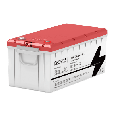 li100a24pro Batería LiFePO4, 2.56 kWh, 25.6V, 100AH / Con BMS Integrado / Vida Útil de más de 3500 Ciclos / Conector RS485 y CAN