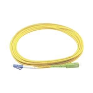 lp-fo-lcu-sca-01 Jumper de Fibra Óptica Monomodo LC/UPC SC/APC Simplex, Color Amarillo 1 Metro (3.28 Pies)