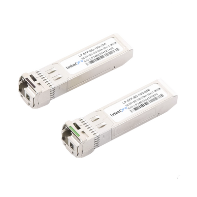 lp-sfp-bd-10g-20 Transceptores Ópticos Bidireccionales SFP+ (Mini-Gbic) / Monomodo 1270 & 1330 nm / 10 Gbps / 1000BASE-BX / Conector LC/UPC Simplex / DDM / Hasta 20 km / 2 Piezas