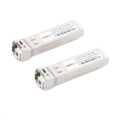 lp-sfp-bd-10g-60 Transceptores Ópticos Bidireccionales SFP+ (Mini-Gbic) / Monomodo 1270 & 1330 nm / 10 Gbps / 10GBASE-BX / Conector LC/UPC Simplex / DDM / Hasta 60 km / 2 Piezas