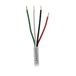 Bobina de Cable 305 Metros (1000 Pies): 4 x 22 AWG, Color Blanco, CM, Para Sistemas de Seguridad y Alarmas