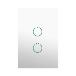 (ZWAVE) Interruptor On/Off panel táctil touch inalámbrico Zwave Plus 2 botones. Compatible con Hubitat HC8, Álula  M2M, otro