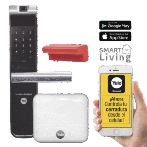 mx81861 Kit Cerradura con manija YMF40A y HUB, Apertura por, Código, Biometría y apertura por SMARTPHONE, Para puertas de 35 a 90 mm de espesor